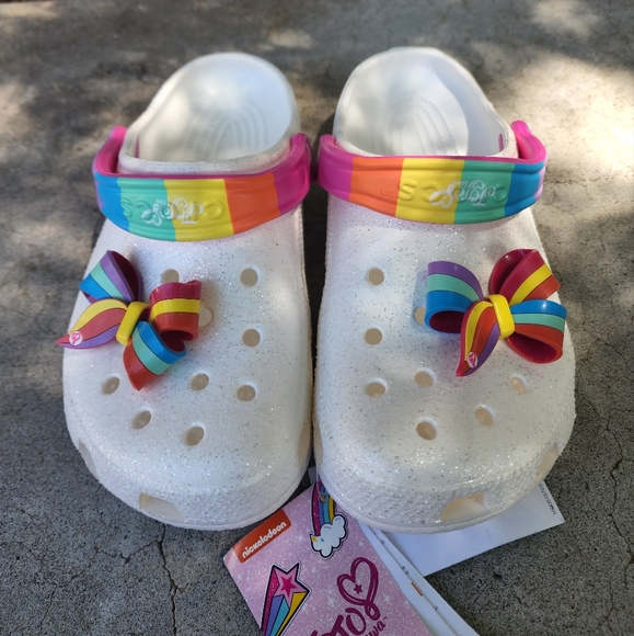 CROCS Shoes Crocs Fun Lab Jojo Siwa Clog K J4 White Glitter Slides